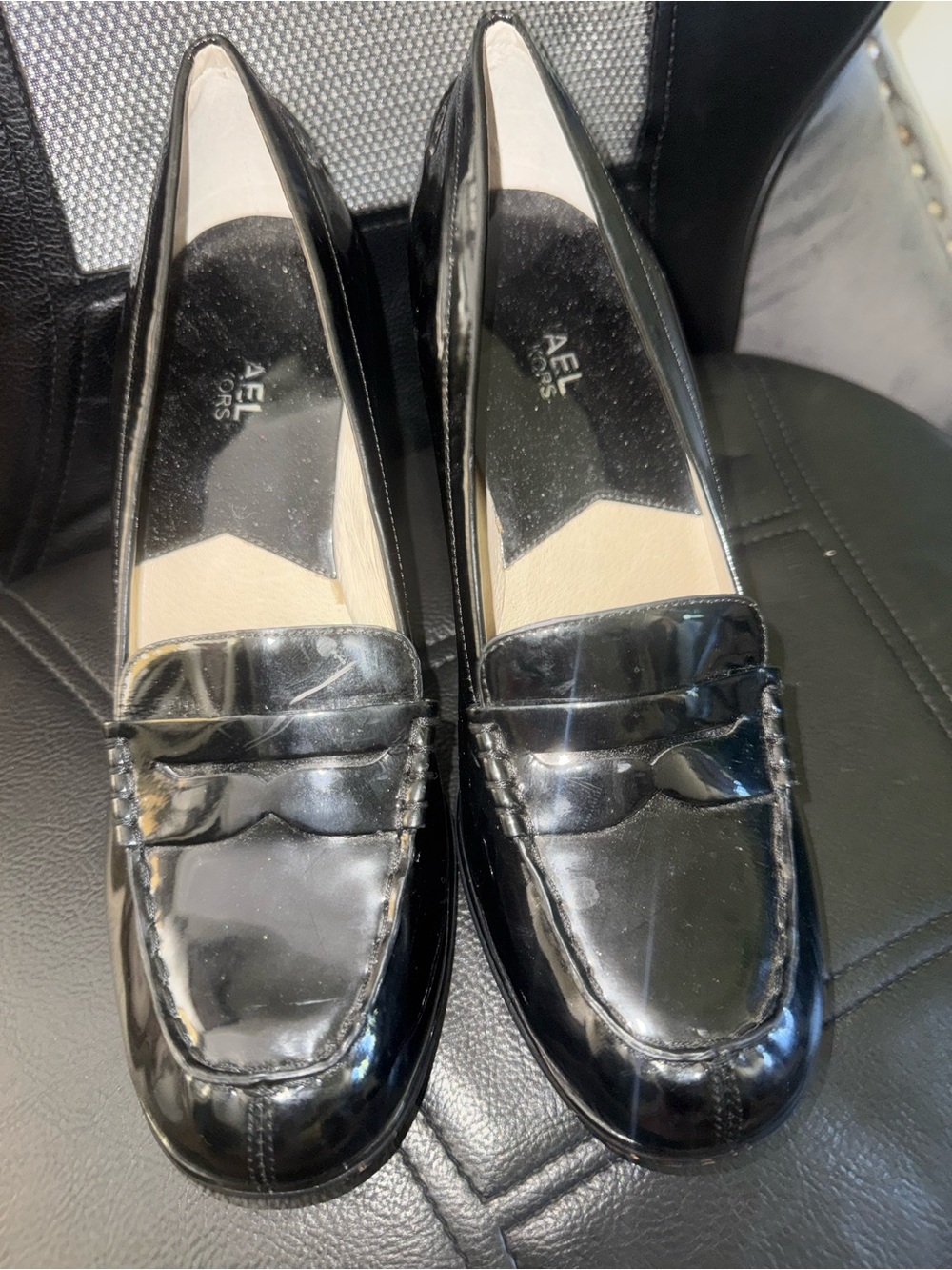 Michael Kors Black Patent Leather Penny Loafer Pumps – Women’s 8.5M